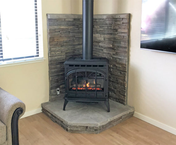 Home Projects - Quadra-Fire Topaz Gas Stove - Auburn Home & Energy Center